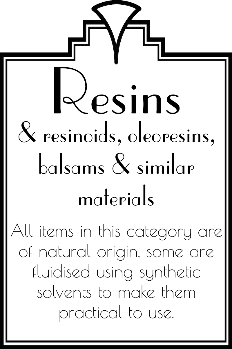 Resins etc